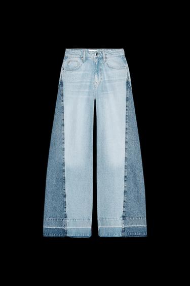 JEANS Z1975 WIDE LEG TIRO ALTO COMBINADO - Azul claro de Zara - Imagen 0