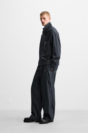 PLEATED WIDE-LEG JEANS - Indigo by Zara - Image 3