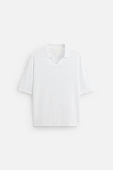 POLO PUNTO 100% CÁÑAMO - Blanco de Zara