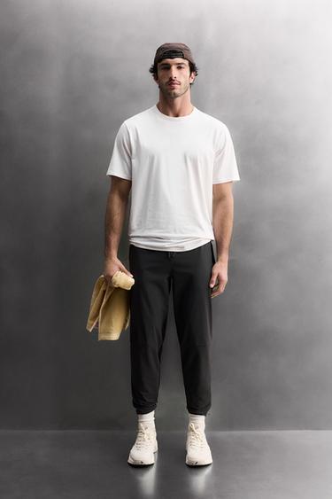 CAMISETA TÉCNICA MEZCLA ALGODÓN - Blanco de Zara - Imagen 0