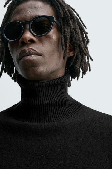 LUNETTES DE SOLEIL RONDES - Gris foncé de Zara - Image 1