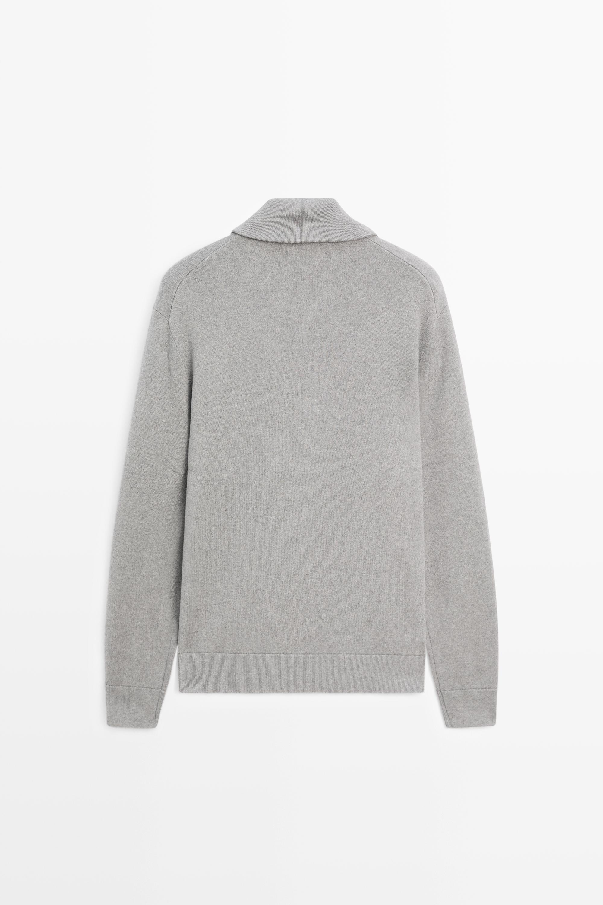 100% cotton zip-up knit cardigan