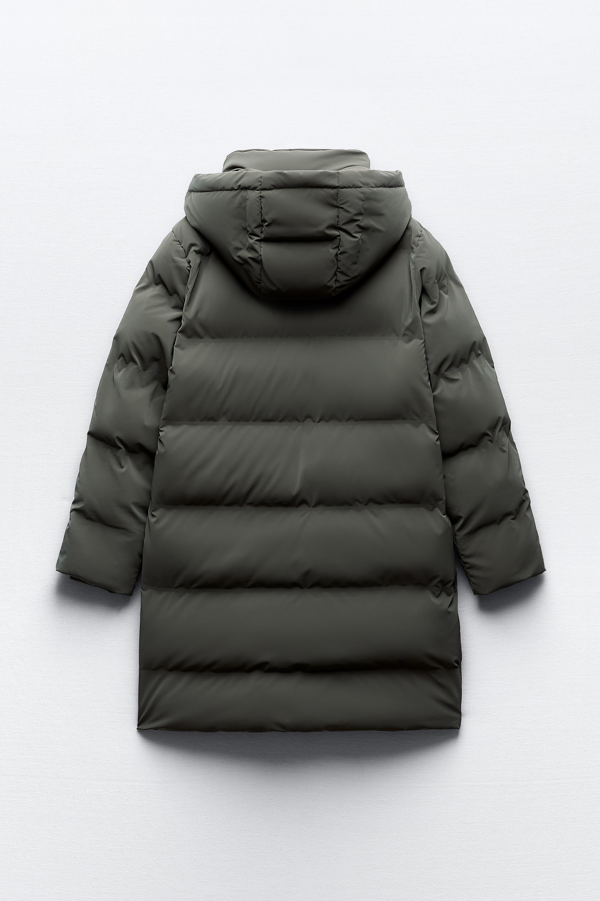 Zara hooded discount down puffer jacket