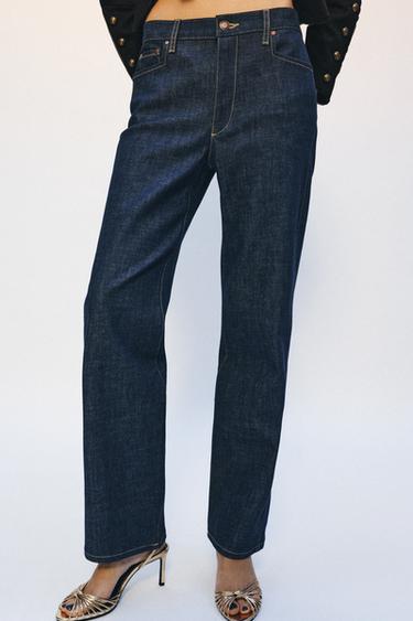 ZW COLLECTION STRAIGHT HIGH-WAIST JEANS - Blue by Zara