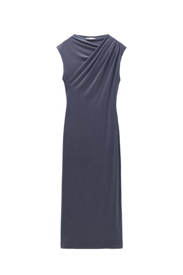 MIDI DRESS WITH DRAPED DETAIL