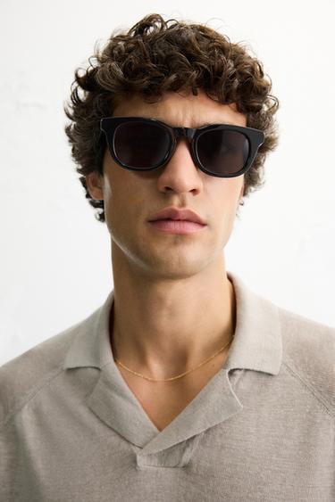 LINEN KNIT POLO SHIRT - Sand by Zara