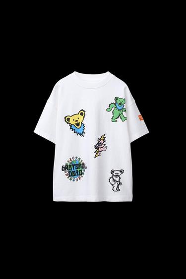 GRATEFUL DEAD AND RHINO ENTERTAINMENT © PRINT T-SHIRT - White by Zara - Image 0