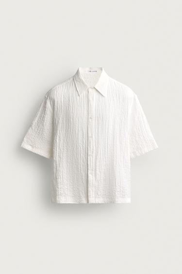 TEXTURED RELAXED FIT SHIRT - Oyster-white by Zara