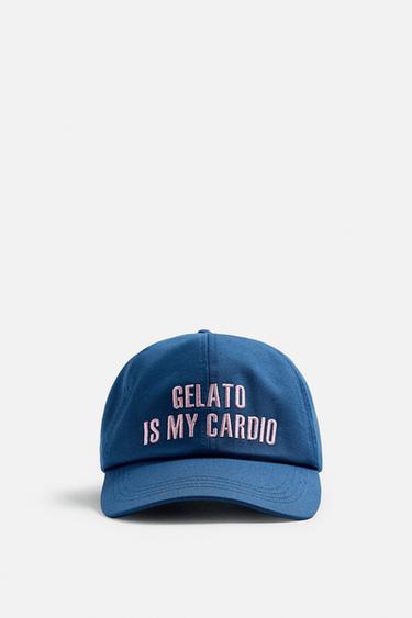 CASQUETTE TEXTE BRODÉ - Bleu de Zara - Image 5
