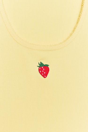 FRONT EMBROIDERED TOP - Yellow by Zara - Image 6