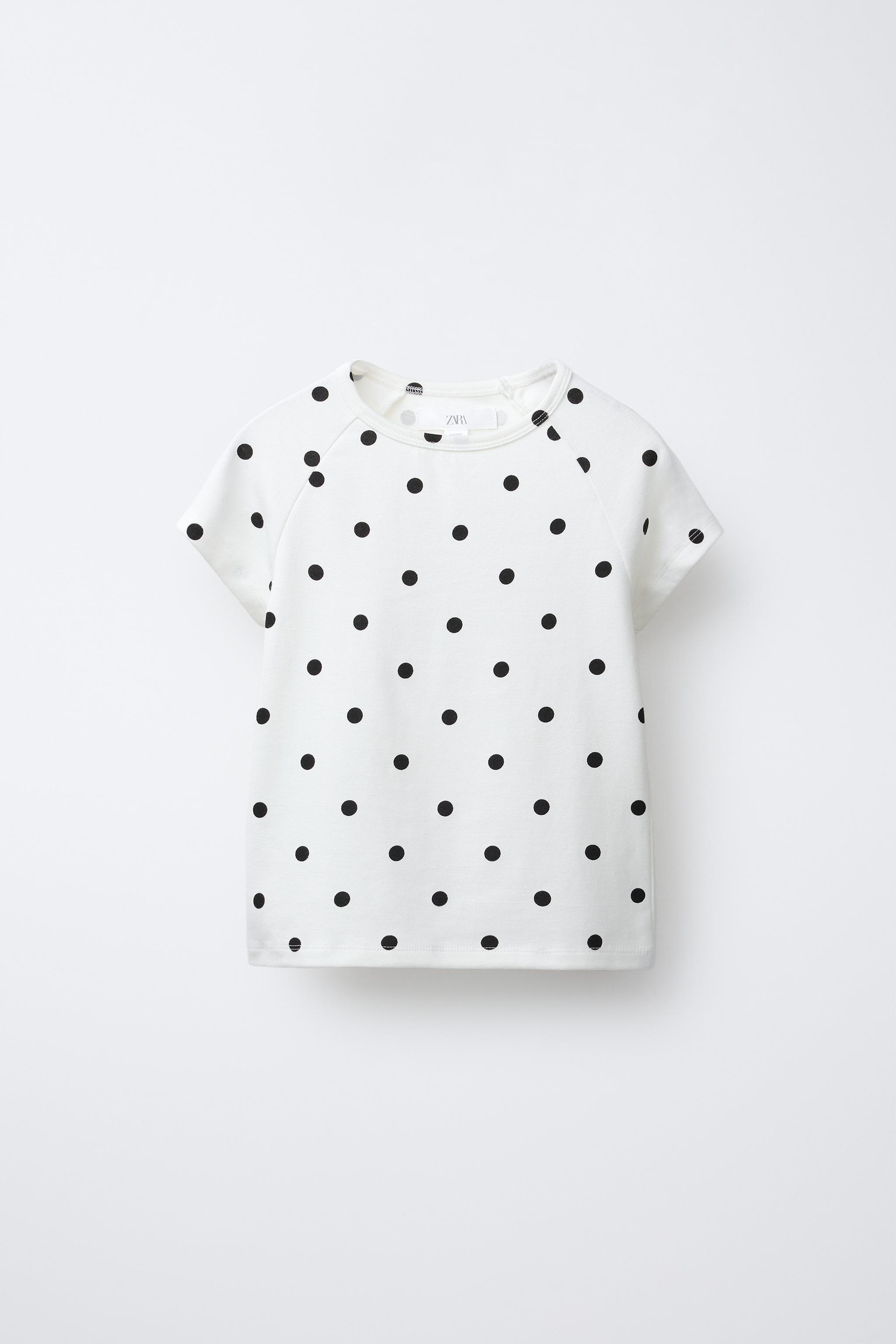 MODAL POLKA DOT T-SHIRT - White | ZARA United States