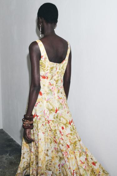 ROBE IMPRIMÉE AVEC LIN ZW COLLECTION - Imprimée de Zara - Image 2