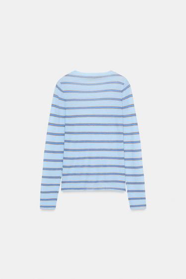 STRIPED WOOL JUMPER - Light blue by Zara - Image 3