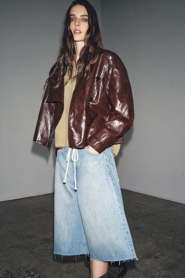 CASACO BRILHO ZW COLLECTION - Marrom-escuro da Zara