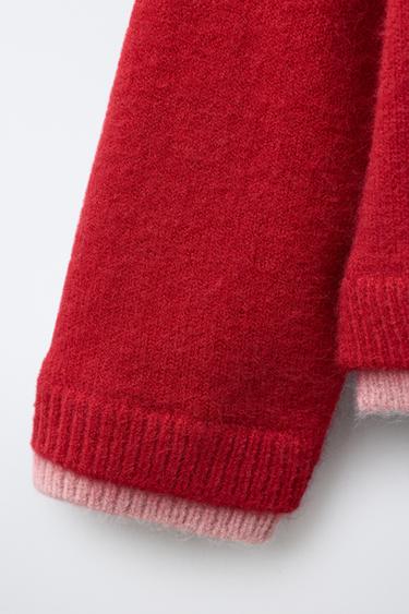 DOUBLE HEM KNIT CARDIGAN BENSIMON ® X ZARA - Reds by Zara - Image 3