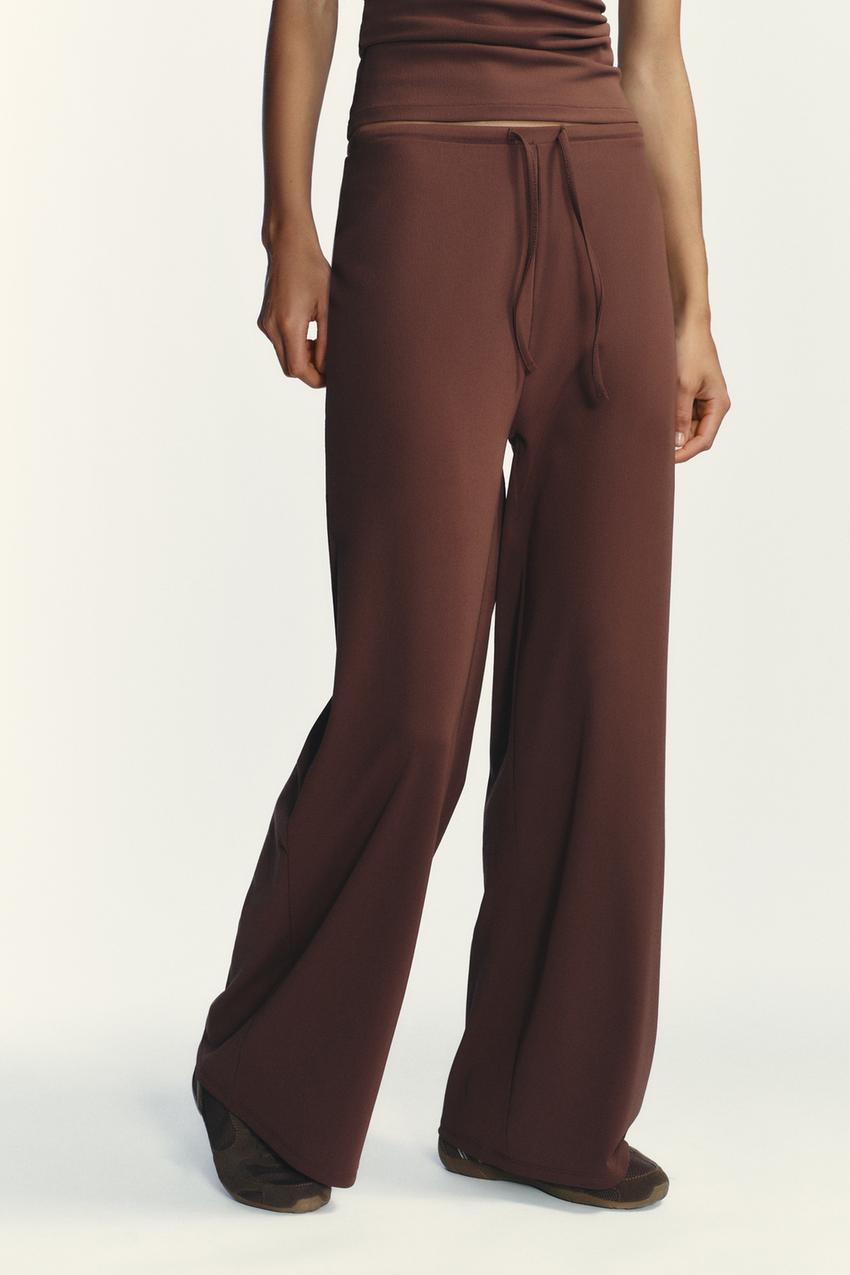 TEXTURED STRAIGHT LEG PANTS