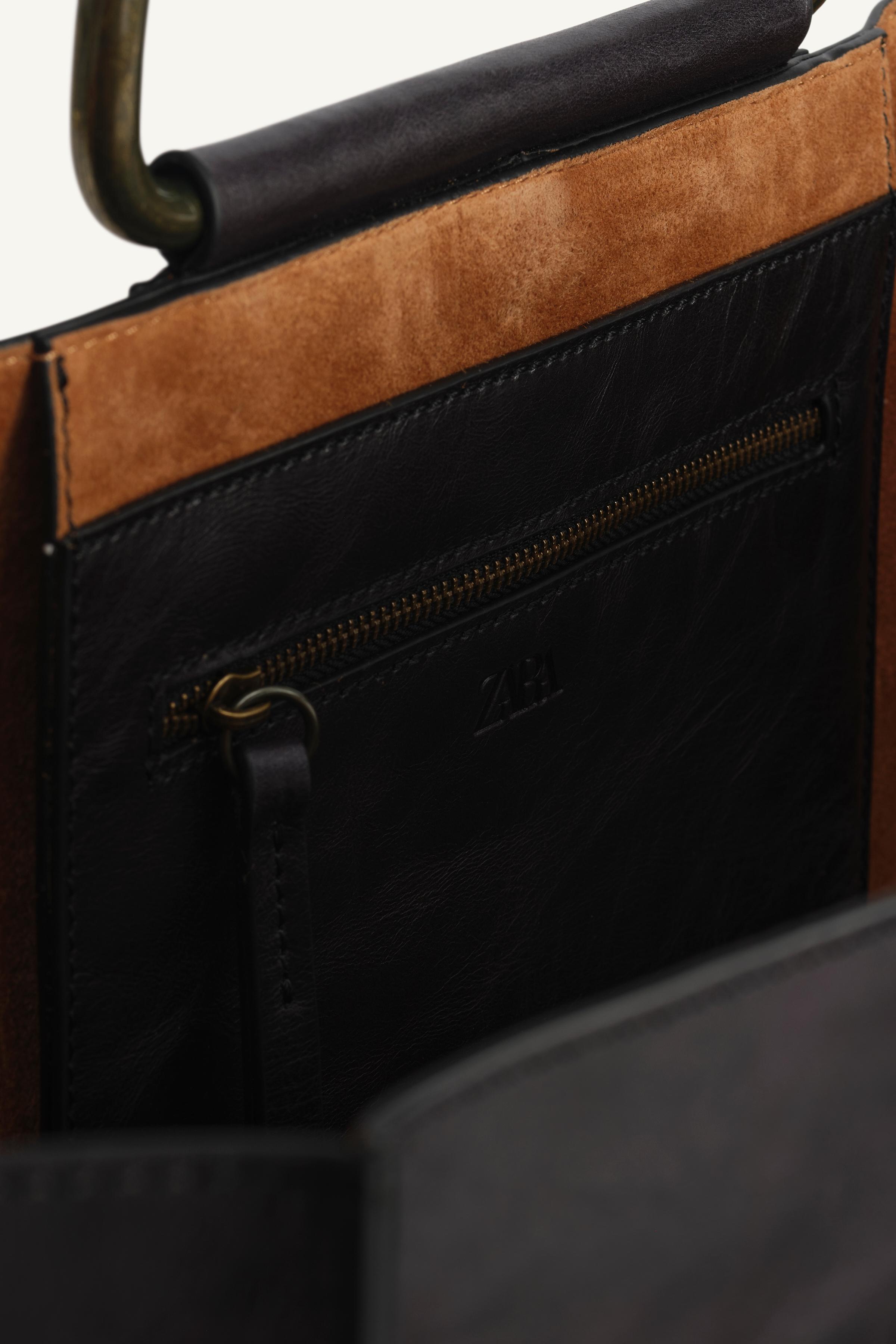 【ZARA】スタッズ付きレザーシティバッグ LIMITED EDITION LEATHER STUDDED CITY BAG LIMITED EDITION - Black | ZARA