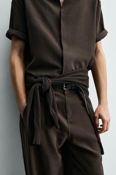 PANTALON FLUIDE À PLIS - Marron de Zara - Image 4