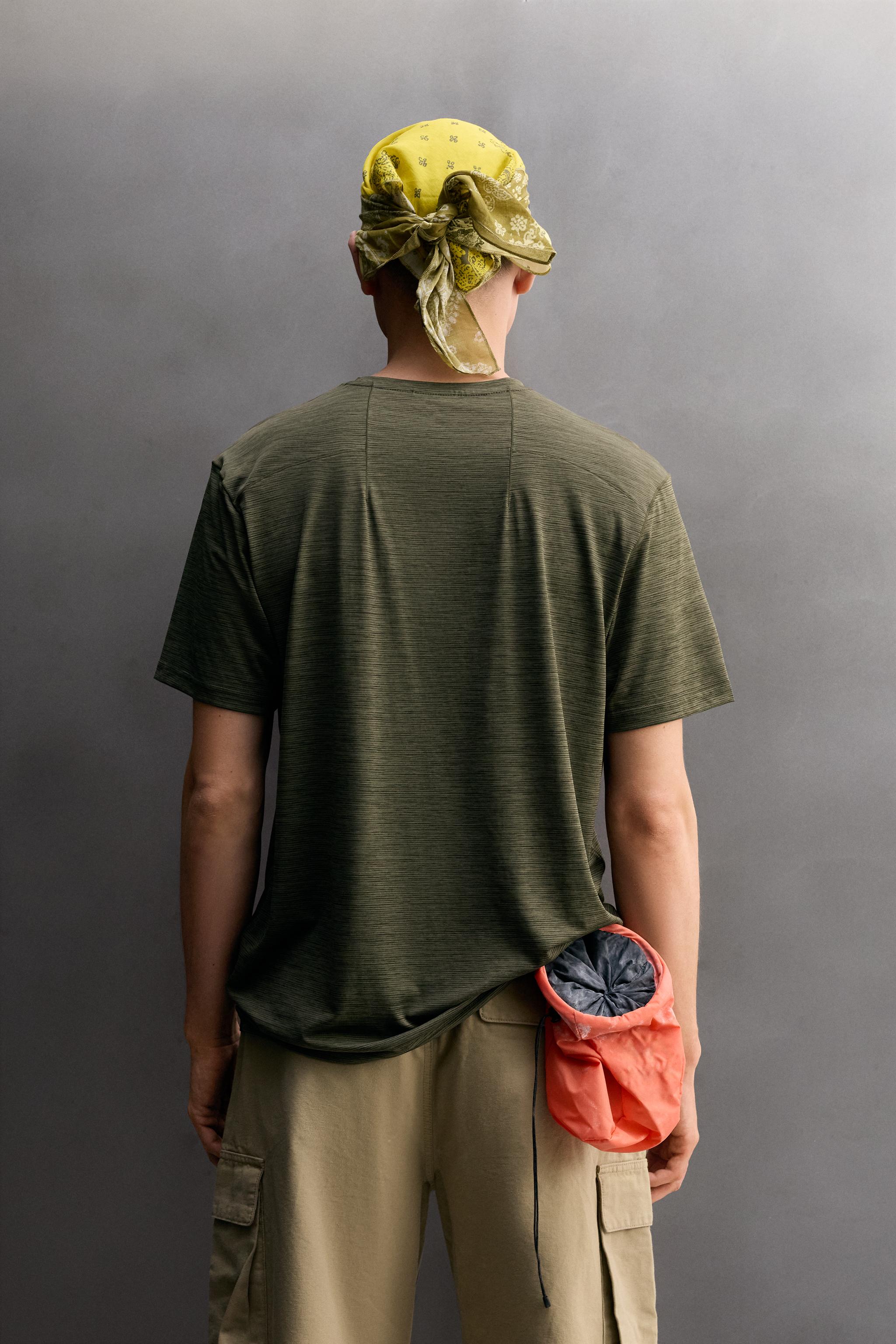STRIPED TECHNICAL JACQUARD T-SHIRT