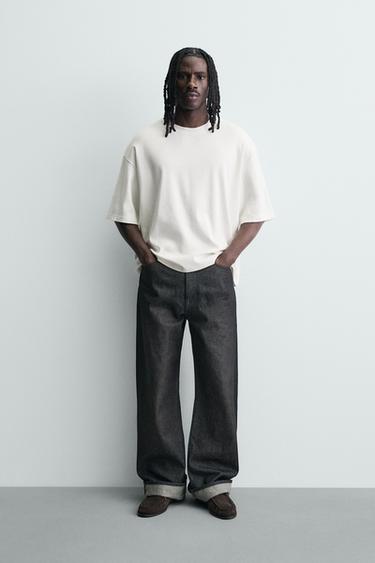 BOXY FIT SWEATSHIRT I STRUKTURVÆVNING - lys beig fra Zara - Billede 0