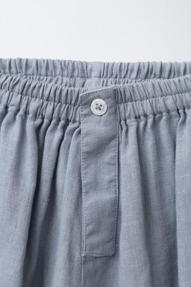 PANTALON LARGE 100 % LIN - Beige clair de Zara - Image 2