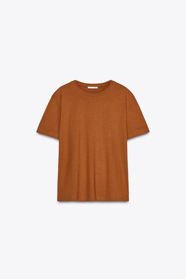 T-SHIRT AUS BAUMWOLLE - Orange von Zara - Bild 0