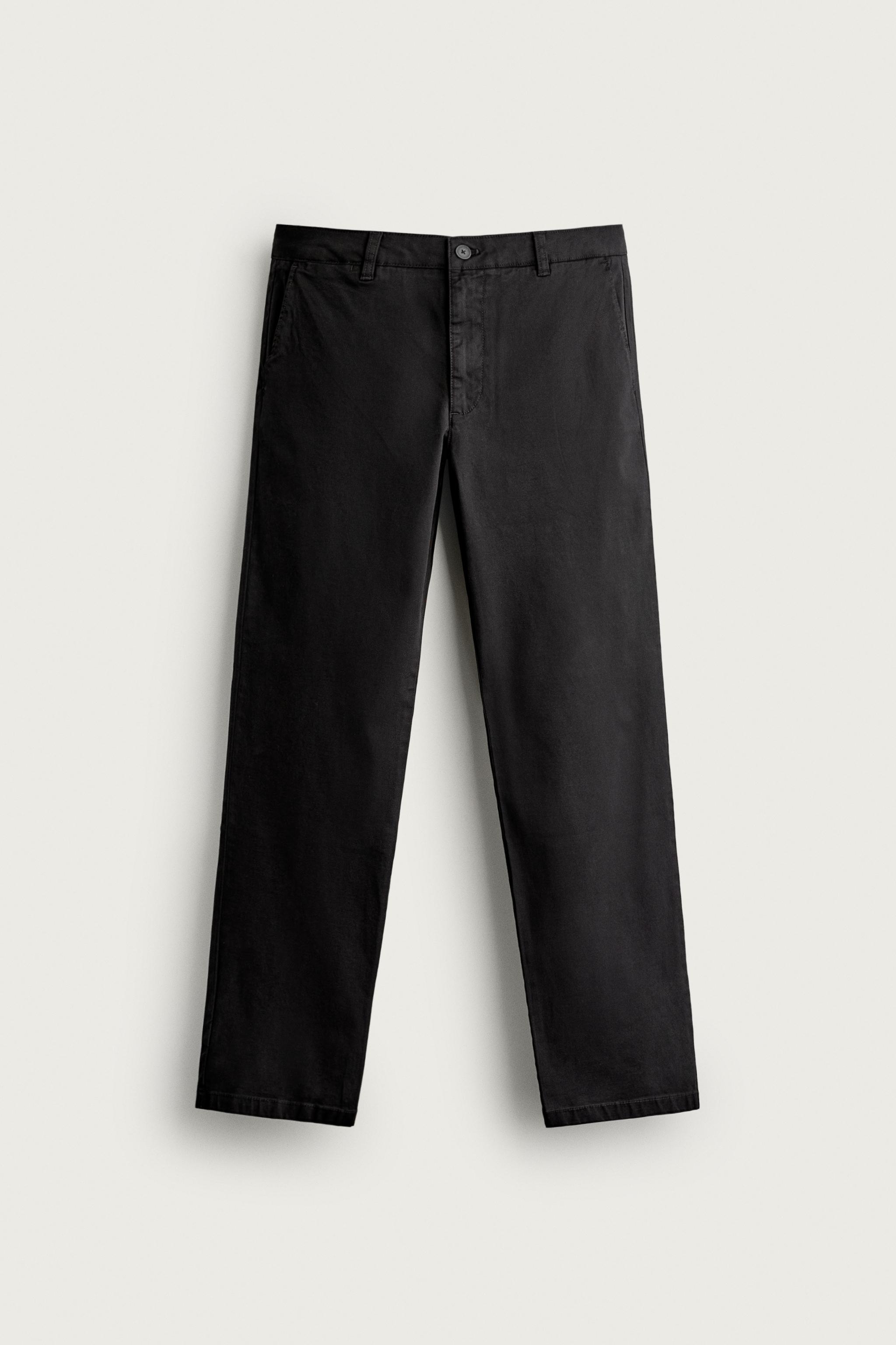 SLIM FIT CHINO PANTS — Black