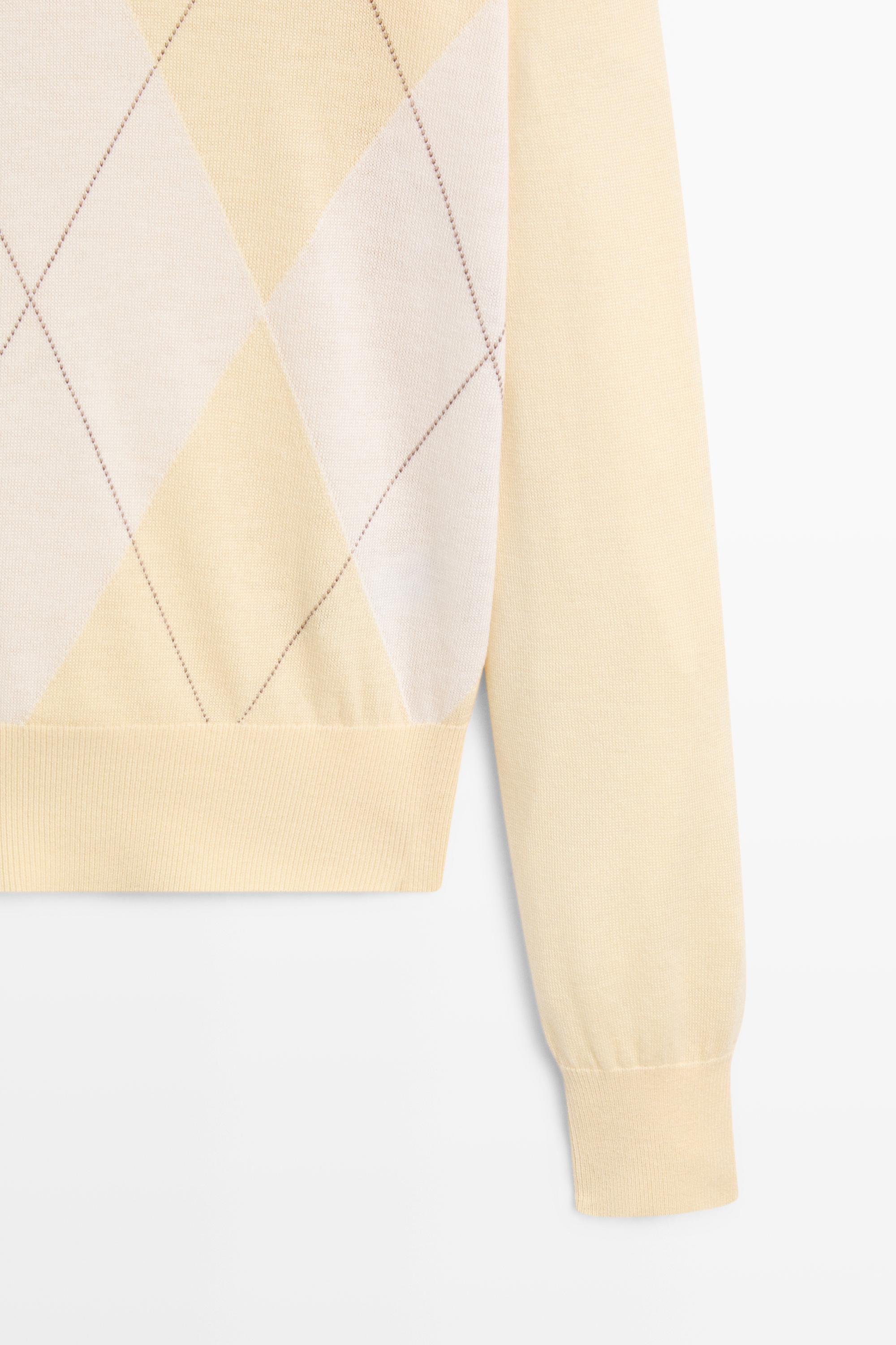 Pull polo en maille à motif losanges