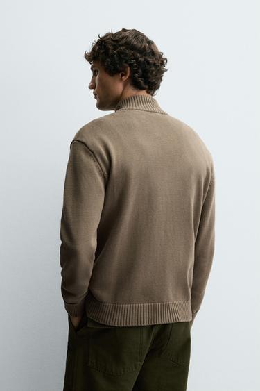 ZIP-UP KNIT CARDIGAN - Moss green by Zara - Image 2