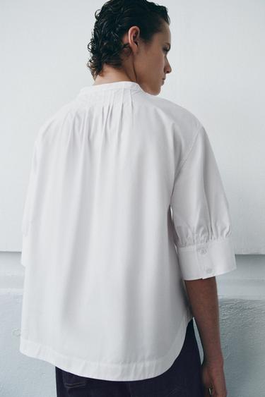 CHEMISE À MANCHES BOUFFANTES ZW COLLECTION - Blanc de Zara - Image 4