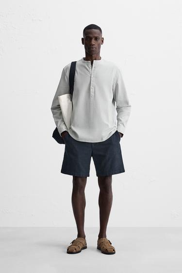 BERMUDA ALGODÓN - LINO - Marino de Zara - Imagen 0