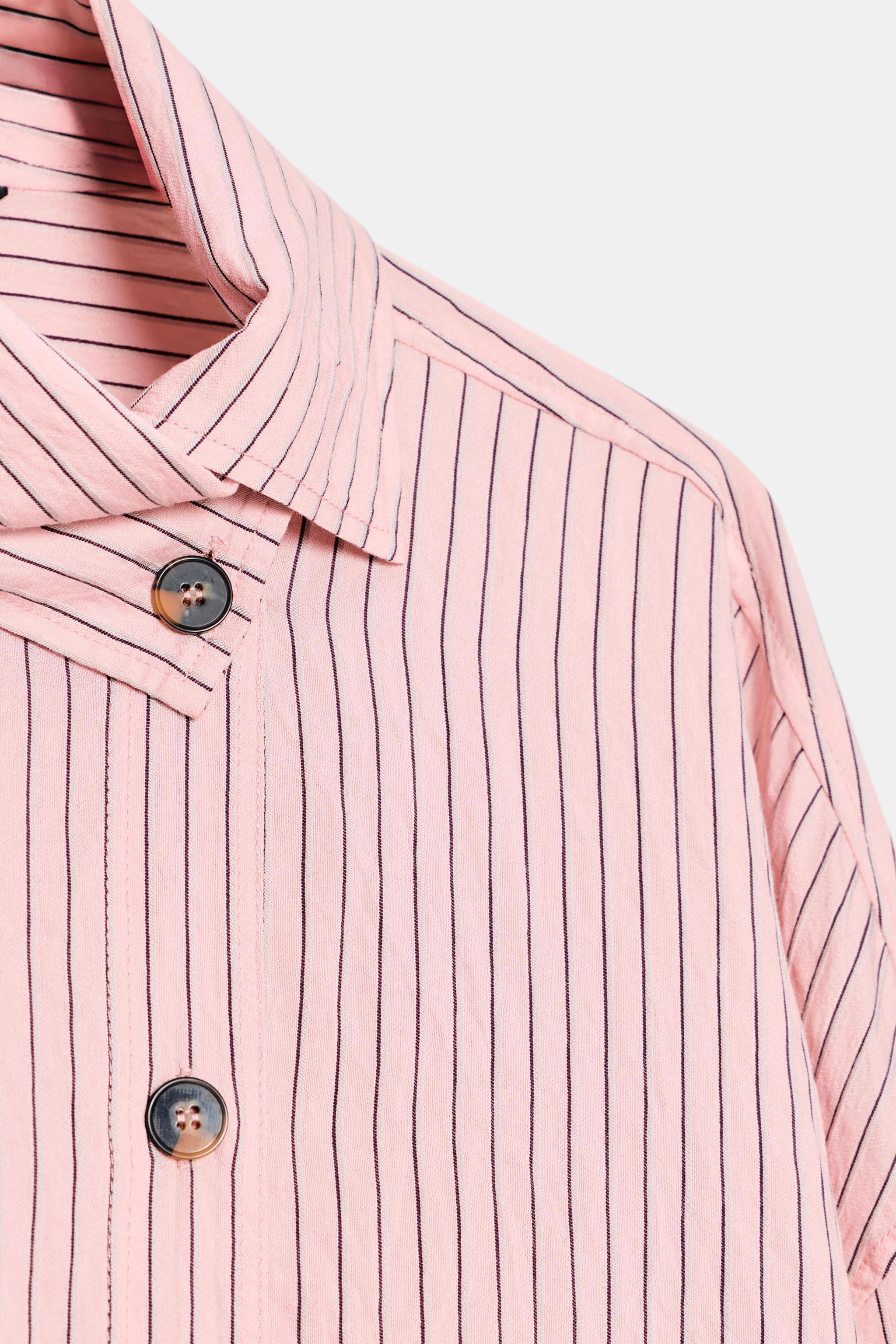 STRIPED HIGH NECK SHIRT