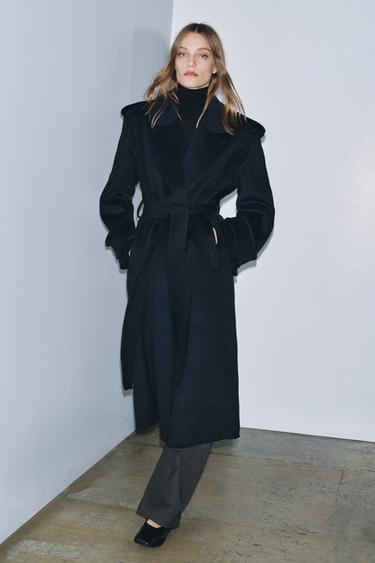 Zara LONG WOOL BLEND COAT ZW COLLECTION LIMITED EDITION - Navy blue - Image 0