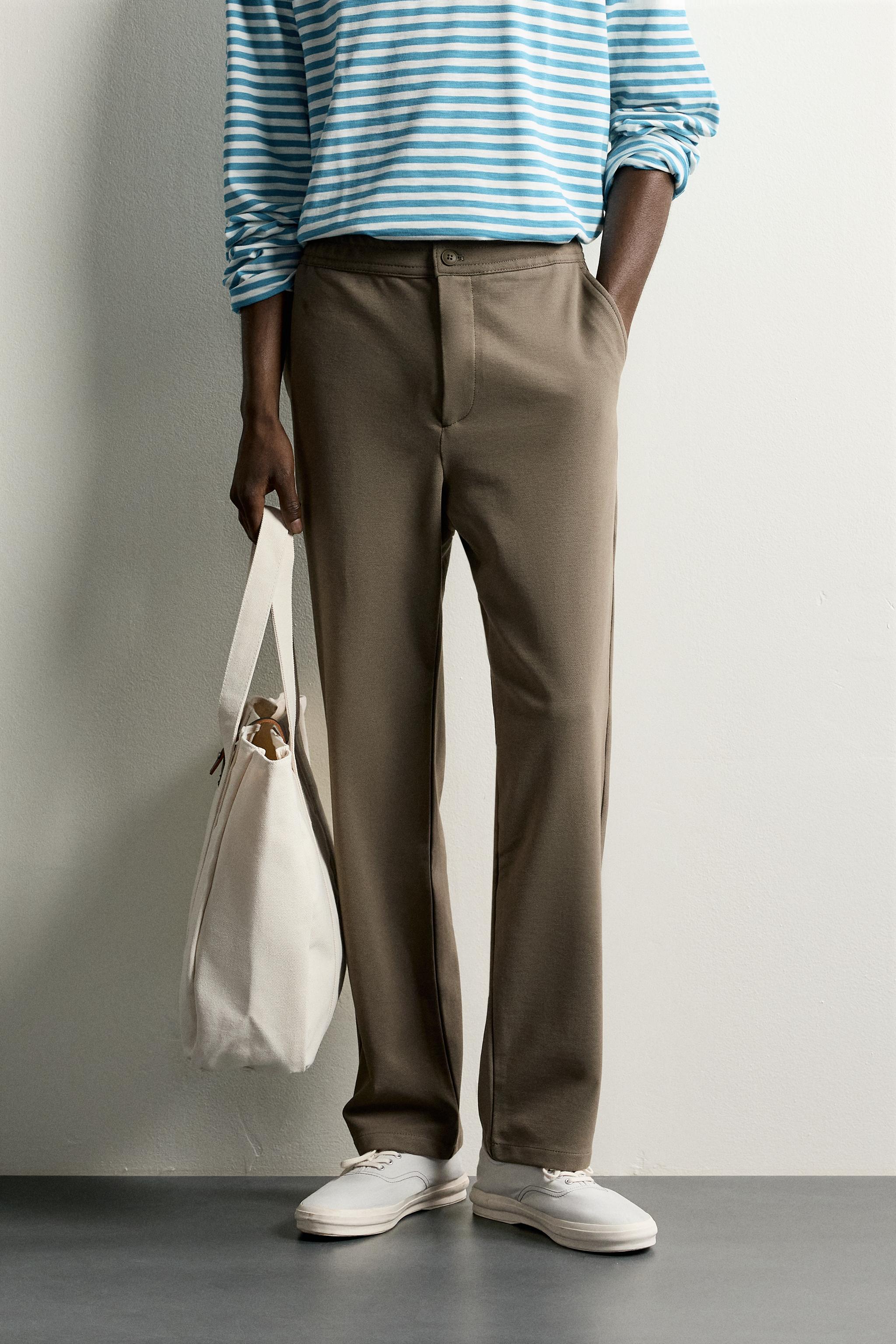 COMFORT REGULAR FIT TROUSERS — Khaki