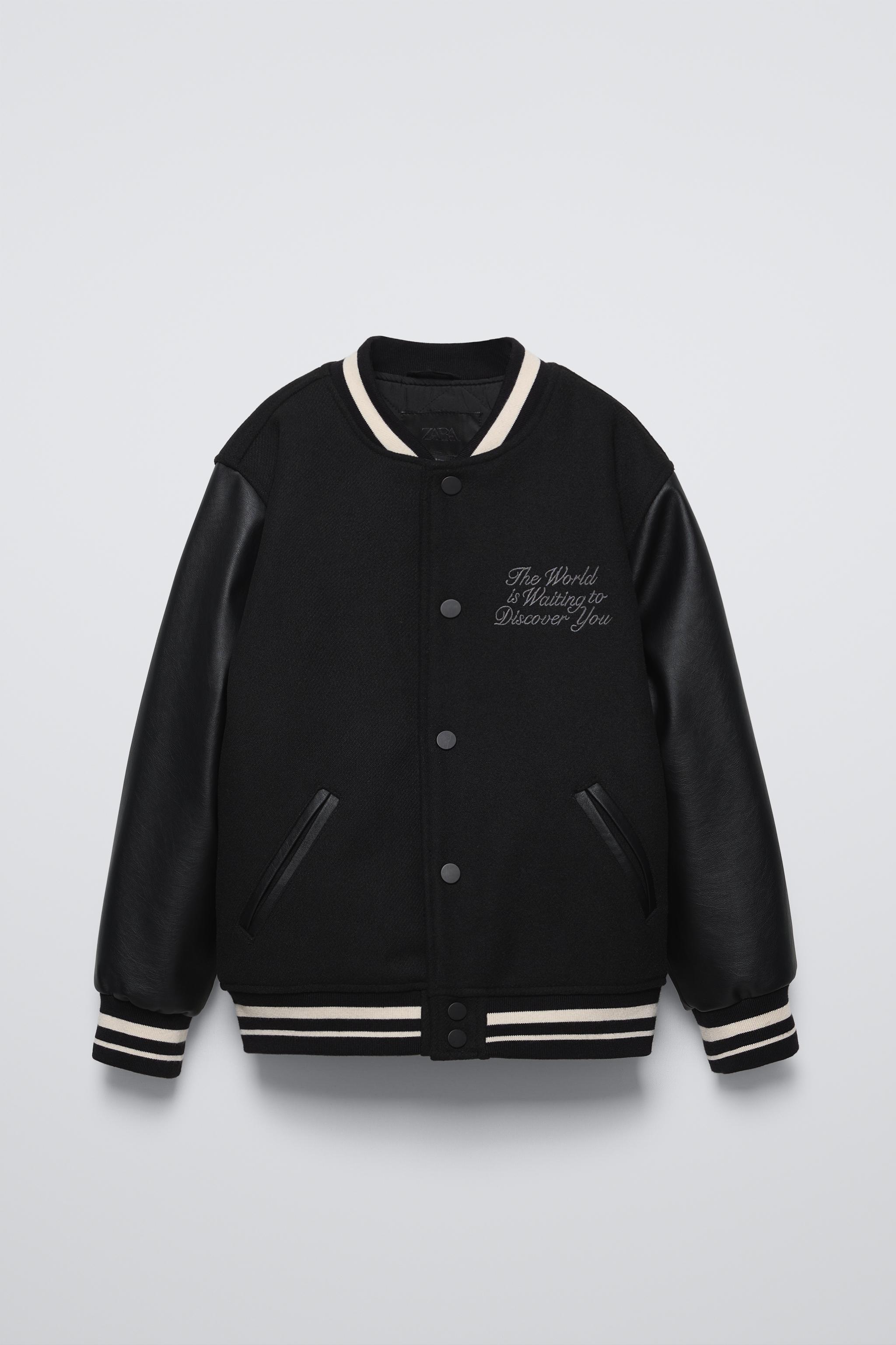 Zara Faux Leather Bomber Black Kids