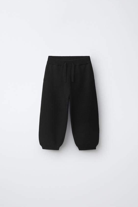 CALÇA JOGGER DE TRICÔ - Preto da Zara - Imagem 0