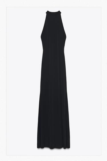 فستان طويل HALTER ظهر مكشوف - أسود by Zara