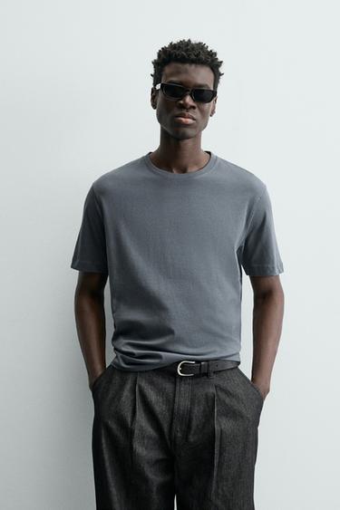 BASIC MEDIUM WEIGHT T-SHIRT - Petrol blue by Zara