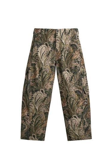 PANTALÓN CARGO BARREL FIT PAISLEY - Estampado de Zara - Imagen 0