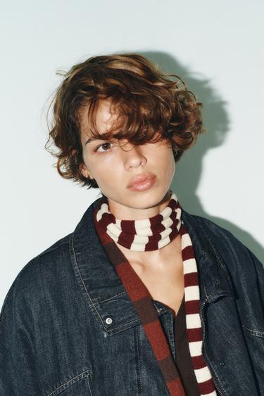 Zara STRIPED KNIT SCARF - Multicolored - Image 0