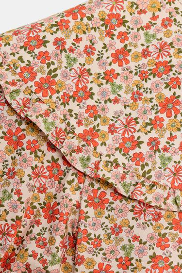 CHEMISE À IMPRIMÉ FLEURI ET COL CLAUDINE - Multicolore de Zara - Image 8