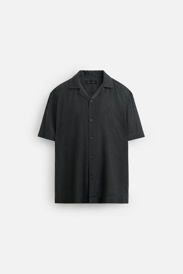 CHEMISE JACQUARD GÉOMÉTRIQUE - Gris anthracite de Zara