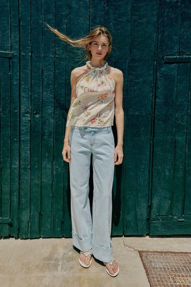 FLORAL PRINT HALTER TOP - Multicoloured by Zara