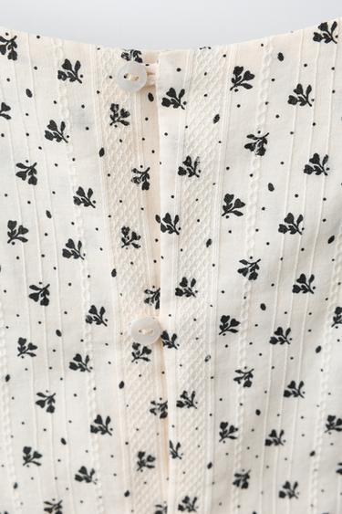 FLORAL PRINT DRESS - Ecru by Zara - Image 3