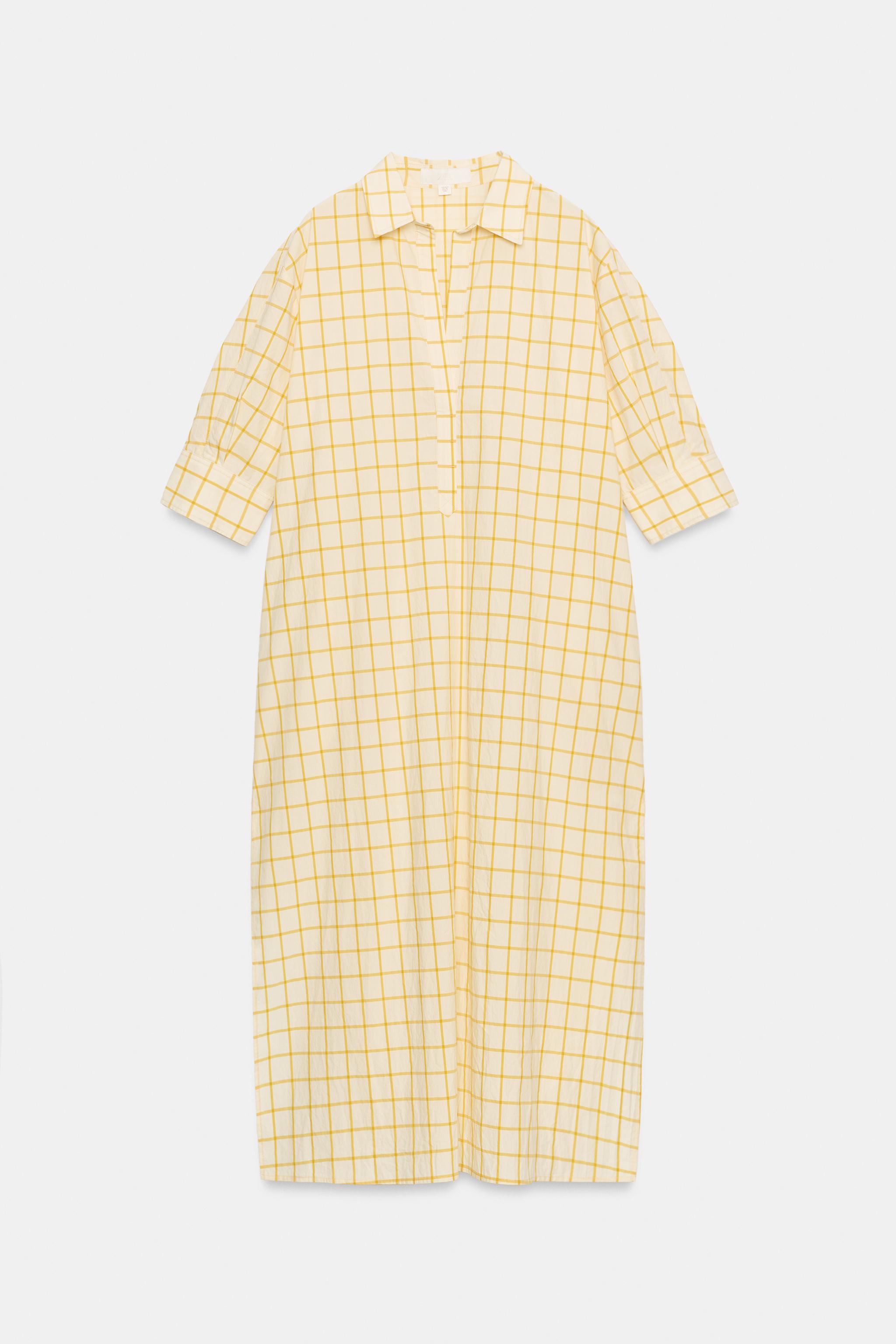 Женские платья Zara ZW COLLECTION CHECKED SHIRT DRESS — фото 9