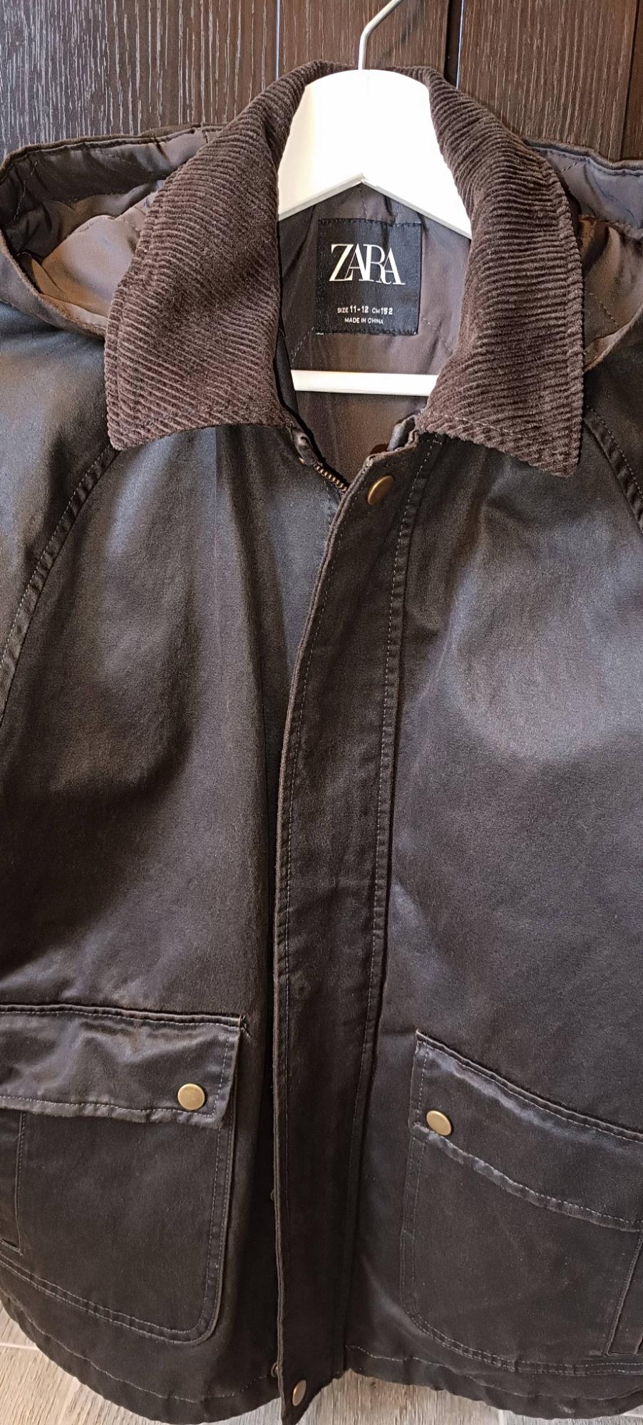 DETACHABLE HOODED WAXED JACKET - Image 2