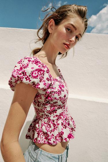 PRINTED BUSTIER TOP - 107 by Zara - Image 4
