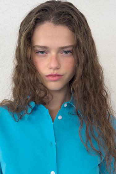 TAILORED TAFFETA SHIRT - Electric blue by Zara