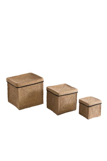 QUADRATISCHER KORB - Hellbeige von Zara