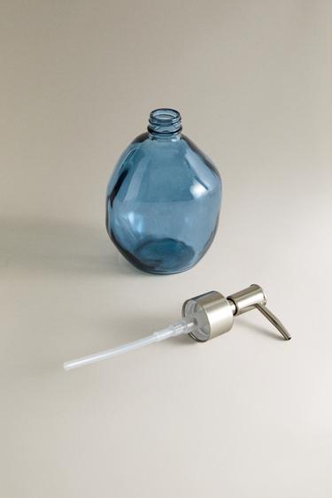 DISTRIBUTEUR DE SAVON EN VERRE BLEU TRANSLUCIDE - Bleu de Zara - Image 3